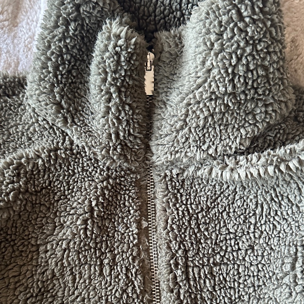 Topshop Olive Teddy Jacket - Picture 3 of 6